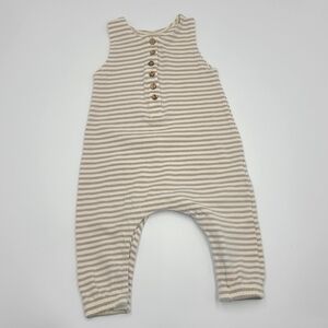 Quincy Mae organic striped jumpsuit size 3-6 months